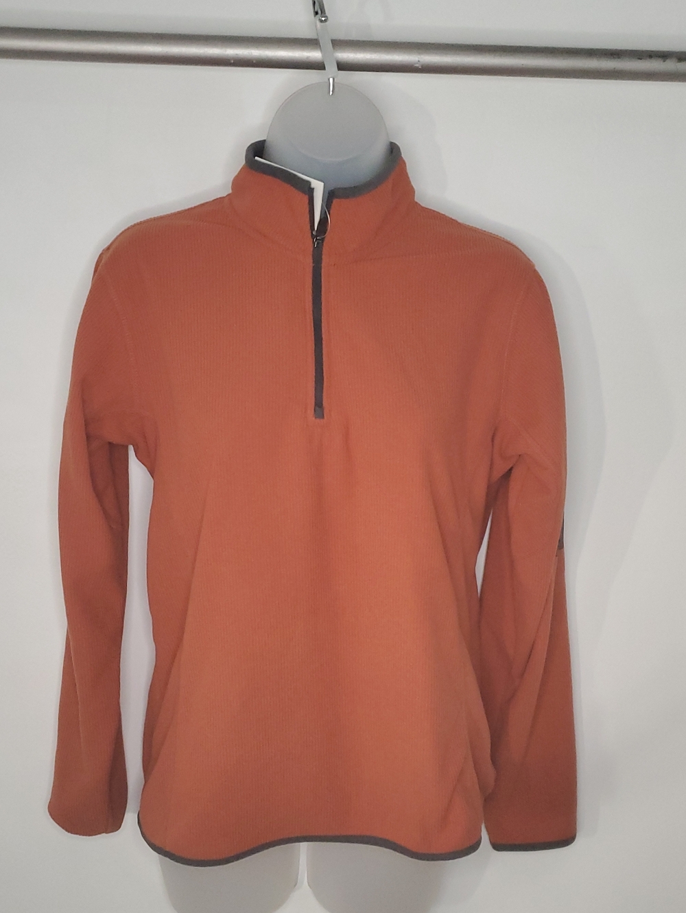 Womens Quarter-Zip Sweater Pullover - Rust Orange